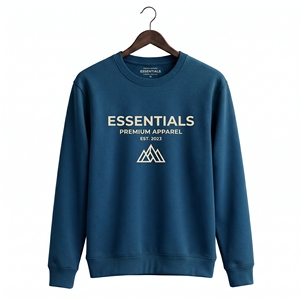 เสื้อสเวตเชิ้ตคอกลมผู้ชาย คุณภาพส่งออก สีเขียวอมฟ้า ทรงปกติ พิมพ์ลาย สวมใส่สบายๆ ในฤดูใบไม้ร่วง ผลิตจากผ้าฝ้าย 100% - Product Image 4