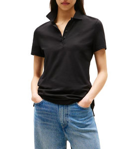 Polos ecológicos de talla grande para mujer, soporte de etiqueta personalizada, tela de sarga, manga corta, transpirable, informal, OEM, venta al por mayor - Product Image 2