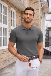 เสื้อโปโลแขนสั้นสำหรับผู้ชายออกแบบโลโก้ของคุณเอง - Product Image 4