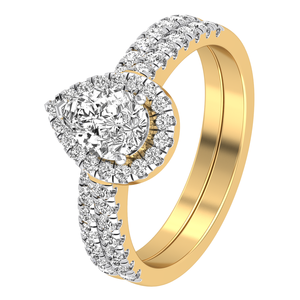Women's Luxury 10K Solid Gold Yellow White Gold Wedding <b>Band</b> <b>Ring</b> 1.26 Cts VS Clarity EF Color Lab Grown Diamond IGI Certified - Product Image 1