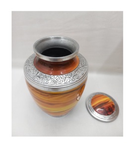 Urnas de cremación de metal real hechas a mano, diseño único, decorativas personalizadas, fabricante al por mayor, cenizas, uso para adultos, suministros funerarios - Product Image 3