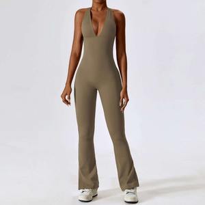 High Quality Four-Way Stretch Golf Fitness <b>Jumpsuit</b>-Plus Size Reversible U-Back Bow Slit <b>Shorts</b> Padded Bra for Tennis Dress - Product Image 6