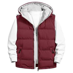 Veste matelassée décontractée pour hommes de haute qualité gilet hiver solide lavé laine respirant service OEM - Product Image 1