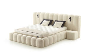 Rihanna Heavy-Duty Adjustable Metal Bed Set with Soft Bed Lighted Upholstery & Storage 180X200 Modern - Product Image 5