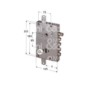 Cerradura Triple para Puertas Blindadas con Cilindro, Pestillo Reversible Operado por Panel de Control, 2 Llaves - Product Image 1