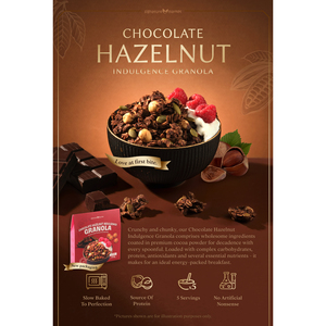 Granola au chocolat et aux noisettes - Céréales instantanées pour le petit-déjeuner pour adultes, style sec, emballage en boîte et en sachet - Product Image 3