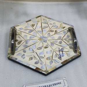 Plateau en résine de nacre fabriqué à la main de qualité exportée pour la maison et l'hôtel disponible au meilleur prix depuis l'Inde - Product Image 2