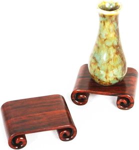 Soporte para maceta de flores, Base de jarrón de madera, Pedestal de libro pequeño, tallado en madera, adornos artesanales, soporte de exhibición, estatua de Buda de Jade extraña - Product Image 6