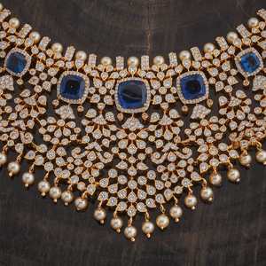 Zircon <b>Necklace</b> 178625 Vintage Style 18K Gold and Rhodium Plated Alloy with Pearl and Diamond for Wedding Party or Gift - Product Image 3