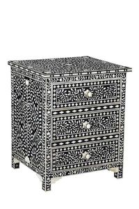 MUEBLES CON INCRUSTACIONES DE HUESO Diseño moderno Gabinete de hueso real con 7 cajones para sala de estar Cabina con incrustaciones de hueso REALIDAD HECHO A MANO - Product Image 5