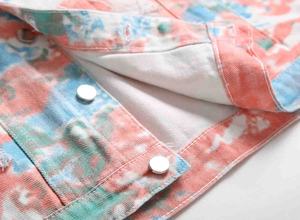 Latest Design Men <b>Floral</b> Sublimation Printed Fashion Streetwear Slim Fit Sublimated Denim Jacket with Holes - Product Image 6