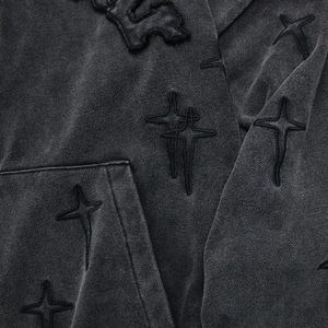 High Quality Streetwear <b>Vintage</b> Washed Distressed <b>Zip</b> <b>up</b> <b>Hoodie</b> 450Gsm Heavyweight 100% Cotton Acid Wash Full Face <b>Zip</b> <b>up</b> <b>Hoodie</b> - Product Image 5