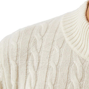 Pull décontracté en coton mélangé respirant pour l'hiver 2025, col montant, motif uni, fermeture éclair quart, haut personnalisé, best-seller - Product Image 6