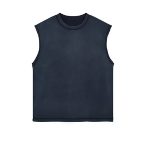 2026 Débardeurs en coton délavés à l'acide, sans manches, avec logo personnalisé, pour la course et l'entraînement, pour hommes, vente en gros - Product Image 2