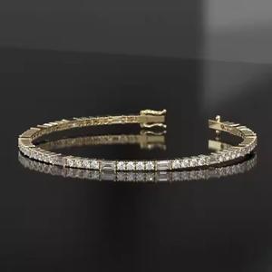 Bracelet de tennis pour femme de haute qualité, or jaune 10 carats, diamant taille ronde en moissanite, nouvel arrivage - Product Image 1