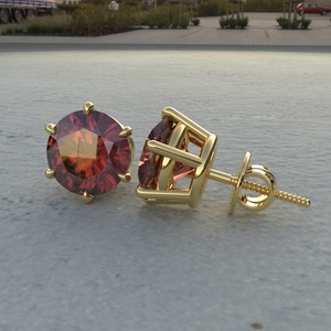 เครื่องประดับ avarta 92.5เงินสเตอร์ลิง4.50กะรัตแต่ละต่างหูทับทิมด้วยทองคำสีเหลือง - Product Image 4