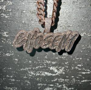925 <b>Silver</b> Custom <b>Letter</b> Name Pendant Round Moissanite Diamond Hip Hop Jewelry Iced Out Charm Name <b>Necklace</b> Birthday Gift - Product Image 4