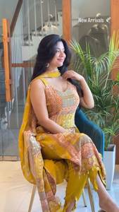 Ensemble décontracté en mousseline imprimée avec dupatta, taille M à 10XL, FATEMA FASHION, séchage rapide, toutes saisons, pour Diwali - Product Image 4