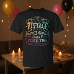T-shirt vintage pour anniversaire de 34 ans, 1991, édition limitée, unisexe, col rond, manches courtes - Product Image 3