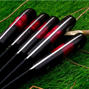 ชุดมีดสแตนเลสดามัสกัสทำด้วยมือชุดมีดรับประทานอาหารในครัวทำจากเรซินโลหะทนทานออกแบบได้ตามต้องการกระเป๋าหนัง - Product Image 3