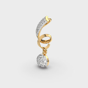 18K Yellow <b>Gold</b> Swirl Diamond <b>Pendant</b> Necklace for Women Pave Round Lab Grown Diamond <b>Pendant</b> - Product Image 3