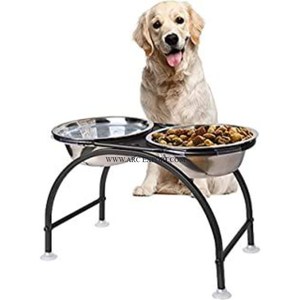 Comederos Elevados de Acero Inoxidable para Mascotas, Comedero Elevado para Perros y Gatos, Soporte para Comederos de Agua y Comida, Comedero Original de Fábrica India - Product Image 1