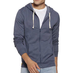 Sweat-shirt à capuche zippé intégral en coton pour homme avec logo personnalisé, style streetwear, en molleton doux, fabrication OEM ODM, vente en gros en vrac - Product Image 1