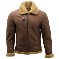 Veste très vendue pour hommes, veste bomber en cuir d'hiver chaude, faite à la main, en peau de mouton véritable de qualité supérieure, fourrure synthétique sherpa