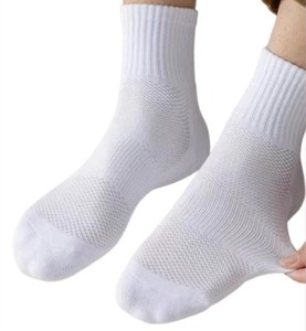 Calcetines gruesos con cojín de rejilla para deportes informales y cómodos para el día a día con suela de rizo y diseño de malla transpirable - Product Image 2