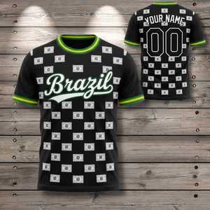 Maglia da Calcio Unisex Brasile WC 2031 Set Tifoso con Motivo Bandiera, Vari Colori, per Giornata di Partita o Regalo - Product Image 1