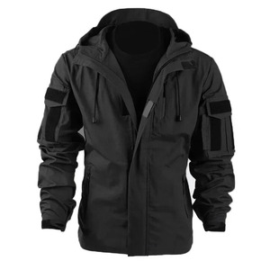 Hommes 2025 automne tactique coupe-vent imperméable à capuche manteau décontracté fermeture à glissière toile tissu imprimé hommes vestes - Product Image 1