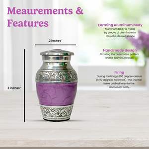 American Style Multi-Color Enameled <b>Keepsake</b> Cremation Urn Set of 4 with Gift <b>Box</b> Small Urns Supplies - Product Image 2