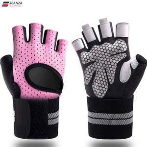 Guantes de entrenamiento de medio dedo unisex para gimnasio con palmas de silicona para levantamiento de pesas, culturismo y Pull UPS para uso al aire libre - Product Image 3