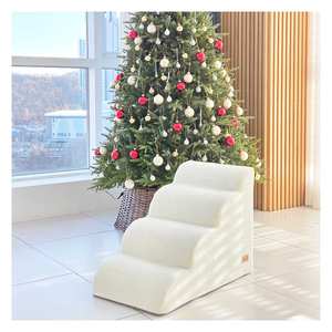 [AllmioPet] Escalier pour animaux de compagnie à quatre marches, ivoire AMP 4 IV, design en tissu nuage, pour canapé, lit, escalade, chien et chat - Product Image 3