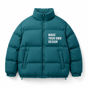 Blouson matelassé personnalisé avec logo, col montant, manteau d'hiver isolé pour la fabrication de marques streetwear - Product Image 1