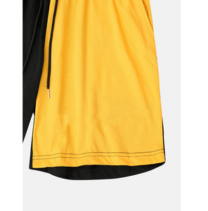 Offre Spéciale shorts respirants lourds hommes ensemble Logo personnalisé séchage rapide évacuation de l'humidité entraînement couleur unie ensemble d'été - Product Image 5