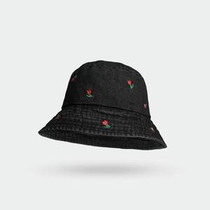 Sombrero de cubo para mujer, sombreros de verano con flores bordadas de mezclilla para mujer, sombrilla plegable, sombrero para el sol, informal, Vintage para hombre - Product Image 5