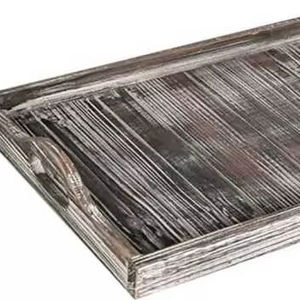 Plateau de service en bois de pin de haute qualité, plateau de service alimentaire rectangulaire, design moderne, plateau de service décoratif pour aliments et thé avec poignée - Product Image 1