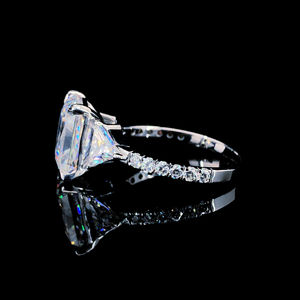 Bague de fiançailles en diamant de laboratoire taille radiant de qualité supérieure, or jaune massif 14 carats, bande polie brillante, 1 carat, joaillerie fine - Product Image 6