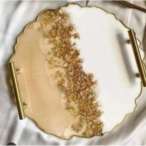 Bandeja para servir de resina con acabado liso estético vintage pintado a mano fuerte y práctico para servir con estilo - Product Image 3