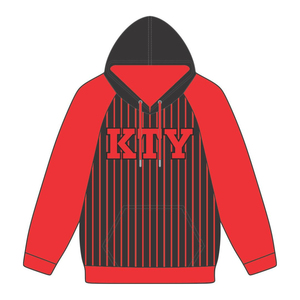 KAP Pull à capuche noir à manches raglan rouges à fines rayures Mélange de coton Fraternité grecque Vêtements Divine Nine HBCU Greek Merch - Product Image 2