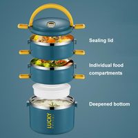 Nouvelle boîte à bento portable multi-couches en acier inoxydable grande capacité, style mignon, sans BPA, chauffable pour nouveau-né - Modèle 2025