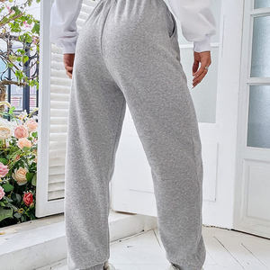 กางเกงวอร์มลำลองเอวสูงสำหรับผู้หญิงกางเกงจ็อกเกอร์สีพื้นแบบผูกเชือกสำหรับตกแต่งทาสีด้านหน้า - Product Image 6