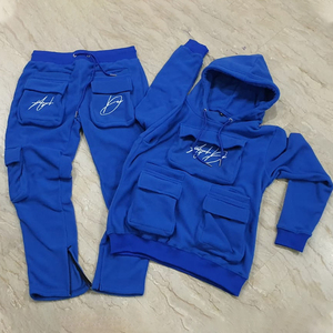 Vêtements de sport unisexes pour adultes, coupe décontractée, respirants, ensembles de survêtement pour l'automne, jogging de maternité, survêtement 100% coton, tendance - Product Image 1