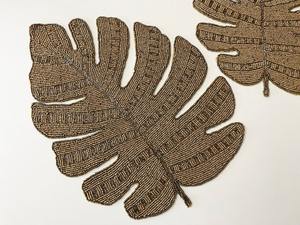 Luxury <b>Silver</b> Seed Bead Handmade Embroidery Solid Eco-Friendly Designer <b>Coaster</b> <b>Placemats</b> for Home Wedding Hotel Use India - Product Image 5