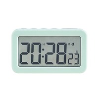 Réveil numérique moderne Huayang 007 avec fonction snooze, minuteur de compte à rebours, affichage LCD 12/24 heures, horloge de bureau carrée à piles