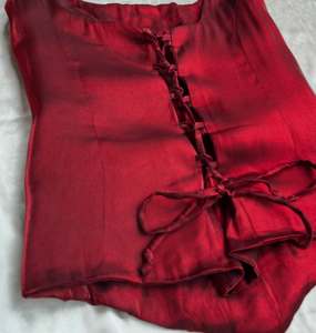 Epic Hot <b>red</b> color Satin Underbust <b>Corset</b> for party wear and elegant look 100% Best Quality with Adjustable Lacing - Product Image 2