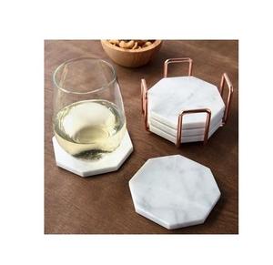 Dessous de verre ronds décoratifs en marbre Sous-verres en ardoise noire naturelle Articles de cuisine et accessoires pour restaurants - Product Image 4