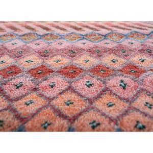 Alfombra Manchaha de Lana y Seda de Bambú con Patrón Geométrico Anudada a Mano en Rojo y Naranja - Para Uso Doméstico Les-1270 - Product Image 3