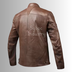 Veste en cuir de moto pour femme avec protection Veste en cuir de moto perforée en cuir de vachette noir véritable pour les courses de motards - Product Image 6